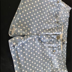 Star jean shorts